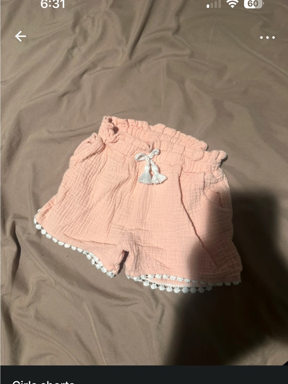 Old Navy Light Pink Pom-Pom Trim Cotton Shorts